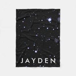 Galactische Ruimte & Sterren Patroon w / Naam Fleece Deken