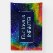 Galactische Sci-Fi bruiloft Spandoek (Verticaal)