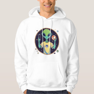 Galactische Selfie Explorer - Minimalistische Alie Hoodie