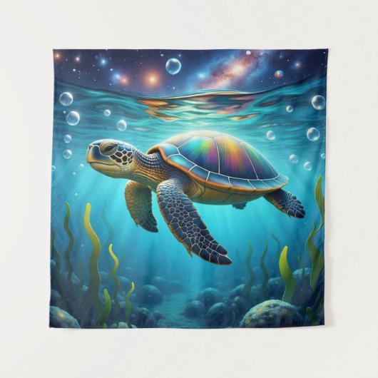 galactische Zee schildpad Wandkleed (Voorkant)