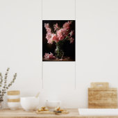 Galadiolus rose Fleurs Art Imprimer Poster (Cuisine)