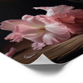 Galadiolus rose Fleurs Art Imprimer Poster (Coin)