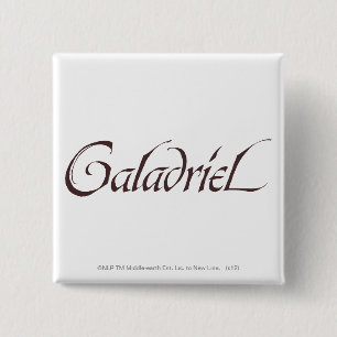 Galadriel Name Solid Vierkante Button 5,1 Cm