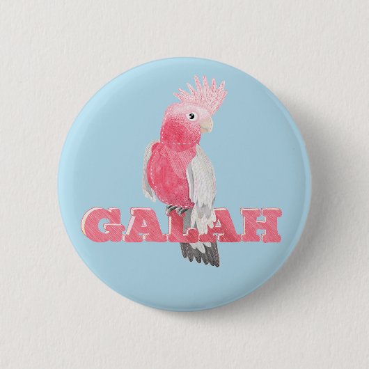 Galah Australain Bird Ronde Button 5,7 Cm (Voorkant)