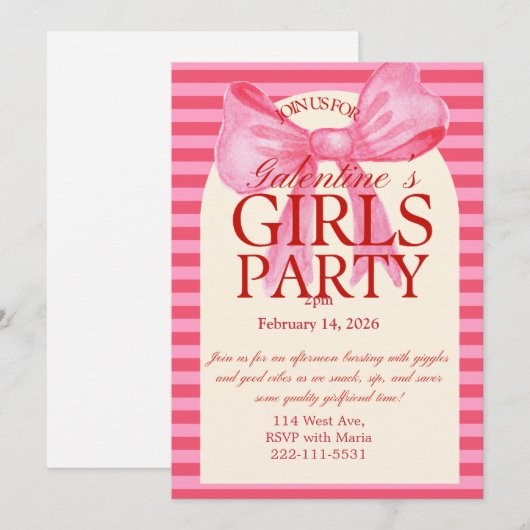 Galantines party Invitation (Devant / Derrière)