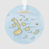 Galapagos Archipel Nautical Map met Schepen Ornament (achterkant)