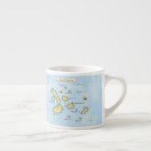 Galapagos Archipelago Faux Antiek Ornaments Map Espresso Kop (Rechts)