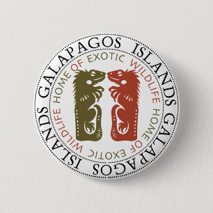 Galapagos-eilanden Iguanas Ronde Button 5,7 Cm