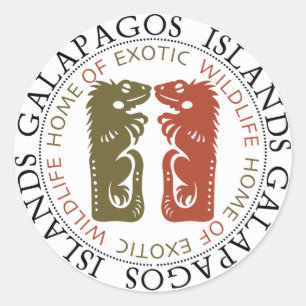 Galapagos-eilanden Iguanas Ronde Sticker