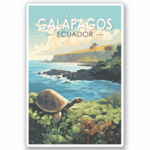 Galapagos Eilanden Reuzenschildpad Reizen Kunst Re Sticker
