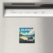 Galapagos Giant Tortoise Briefkaart Magneet (Insitu (Vaatwasser))