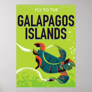 Galapagos Îles vintage affiche de voyage.