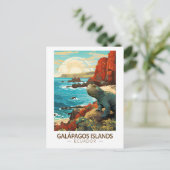 Galapagos Islands Reizen Kunst Vintage Briefkaart (Staand voorkant)