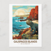 Galapagos Islands Reizen Kunst Vintage Briefkaart (Voorkant)
