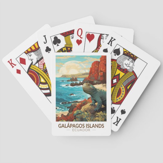 Galapagos Islands Reizen Kunst Vintage Pokerkaarten (Achterkant)
