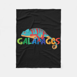 Galapagos Islands Summer Colorful Chameleon Exotic Fleece Deken