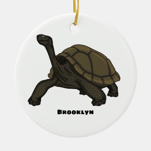 Galapagos landschildpad keramisch ornament (Voorkant)