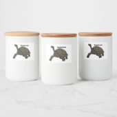 Galapagos landschildpad voedselcontainer etiket (Flessen)