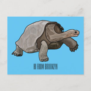 Galapagos tortoise cartoon briefkaart