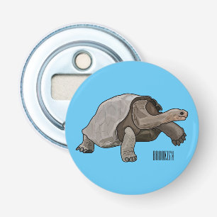Galapagos tortoise cartoon button flesopener