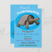 Galapagos tortoise cartoon kaart (Voorkant / Achterkant)