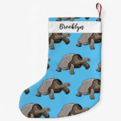 Galapagos tortoise cartoon kleine kerstsok (Achterkant)