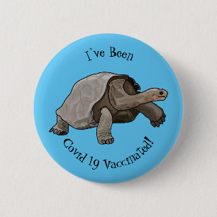 Galapagos tortoise cartoon ronde button 5,7 cm