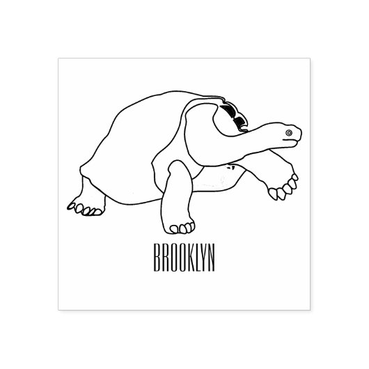 Galapagos tortoise cartoon 	rubberstempel (Afrduk)