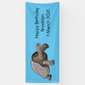 Galapagos tortoise cartoon spandoek (Verticaal)