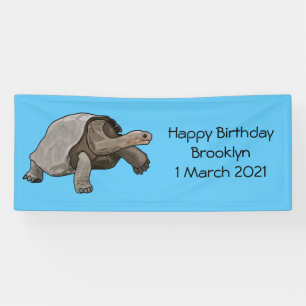 Galapagos tortoise cartoon spandoek