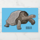 Galapagos tortoise cartoon voedselcontainer etiket (Enkel label)
