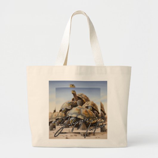 Galapagos Tortoise Grote Tote Bag (Voorkant)