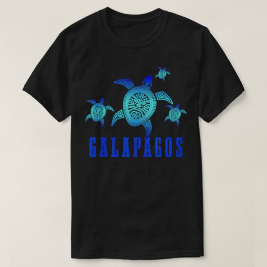 Galapagos Zee Turtle Tribal Pattern Scuba T-shirt (Design voorkant)