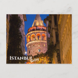 Galata Tower in Istanbul, Turkije Briefkaart