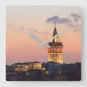 Galata Tower, Istanbul Vierkante Klok