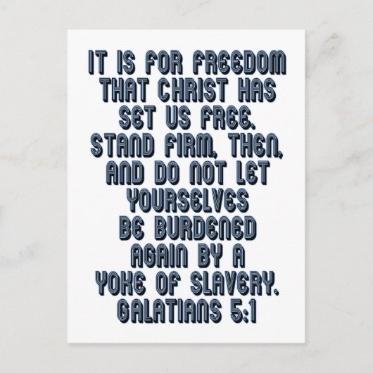 Galatians 5:1 briefkaart (Voorkant)