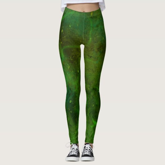 "Galaxia Verde" Leggings Abstraits (Devant)