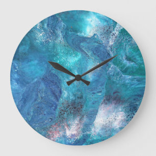 Galaxie 3 Horloge abstraite bleu doux