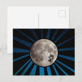 Galaxie bleue avec Lune et carte postale de l'astr (Devant / Derrière)