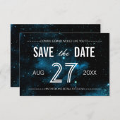 Galaxie bleue Enregistrer les cartes de dates (Devant / Derrière)