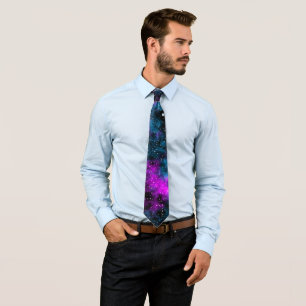 Galaxie bleue et violette Cravate spatial cosmique
