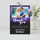 Galaxie céleste Étoiles Merci Mariage Photo (Debout devant)