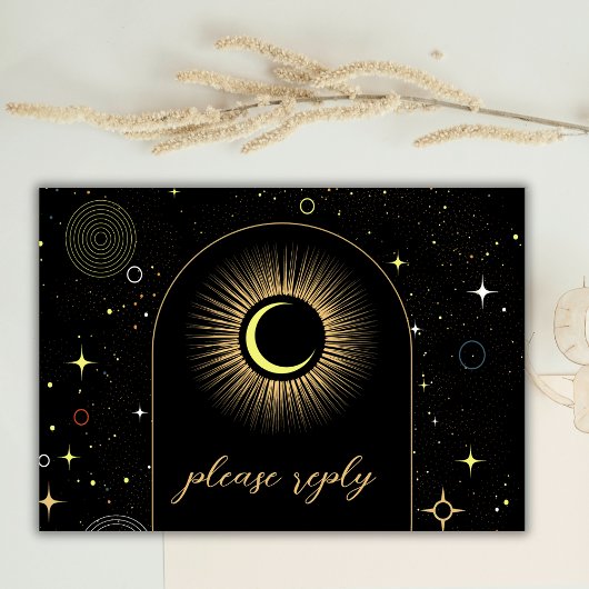 Galaxie céleste Noir Mariage mystique RSVP