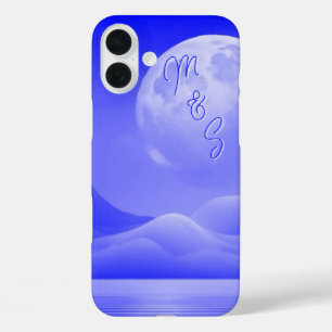 Galaxie de la Lune Bleue Coque monogrammé - Mini-P
