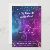 Galaxie Espace Extérieur Invitation Anniversaire (Devant)