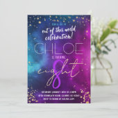 Galaxie Espace Extérieur Invitation Anniversaire (Debout devant)