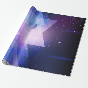 Galaxie graphique enveloppant le papier de cadeau