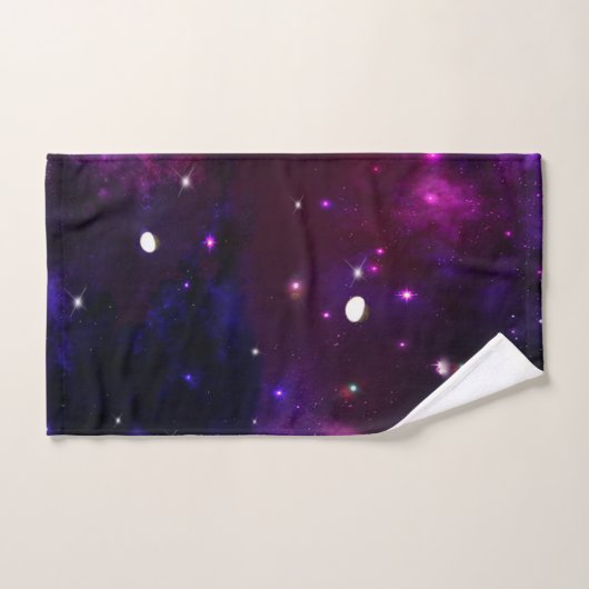 Galaxie mauve bleue de minuit (Serviette à main)