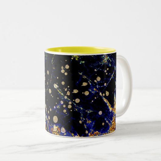 Galaxie motif abstraite Mug à café à deux tons (Devant droit)