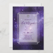 Galaxie Nuit Étoilée BAT MITZVAH Agate Invitation (Devant)